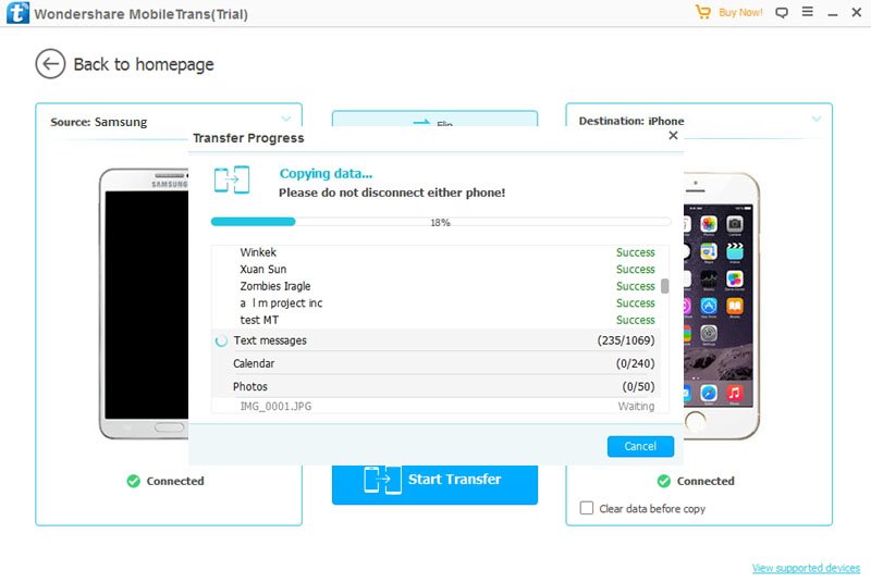 Trasferire rubrica contatti da Android a iPhone