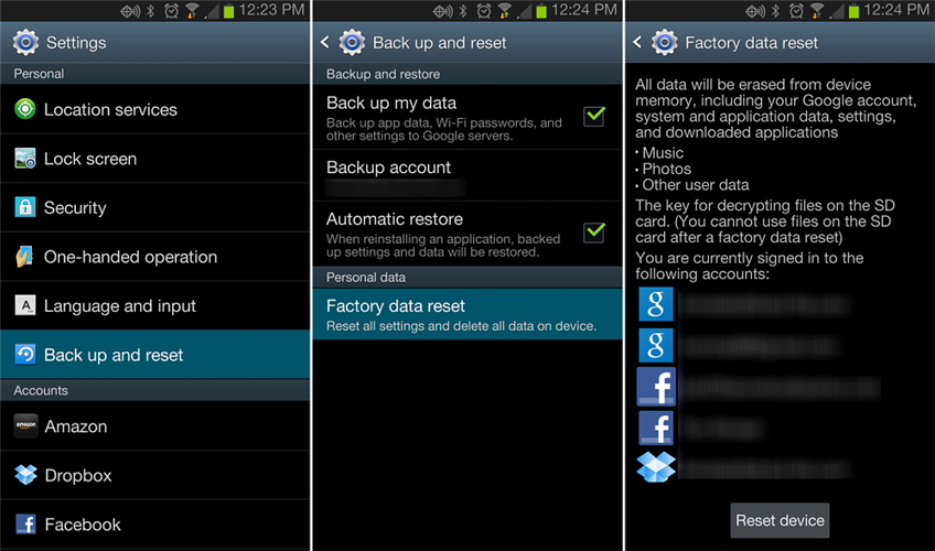 Resettare cellulare Android senza perdere dati