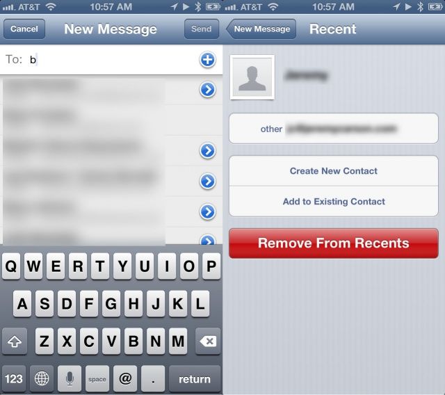 Cancellare Contatti Recenti iPhone nei Nuovi Messaggi