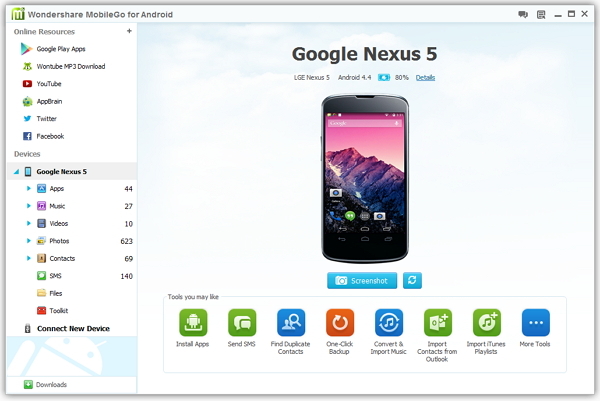 Come trasferire files dal PC al Nexus