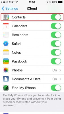 Sincronizzare contatti iPhone su iCloud