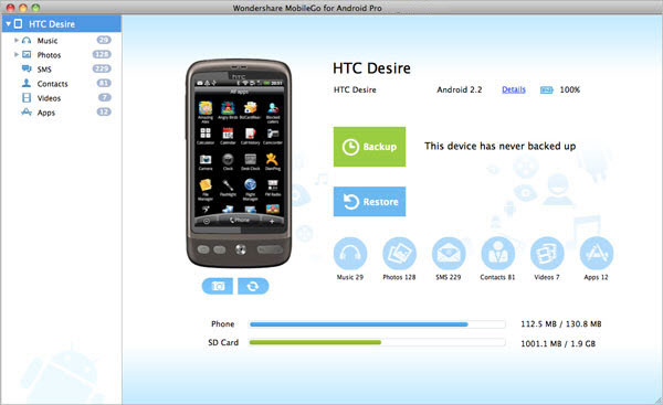 Sincronizzare HTC col Mac