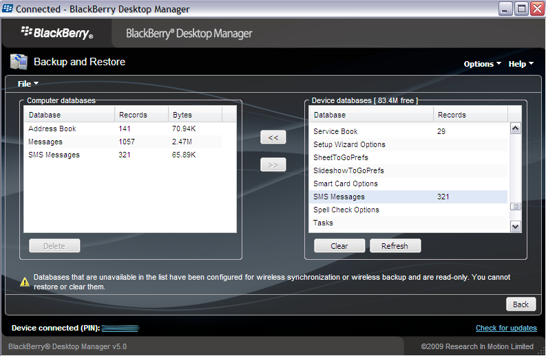 Fare Backup e Ripristino SMS Blackberry
