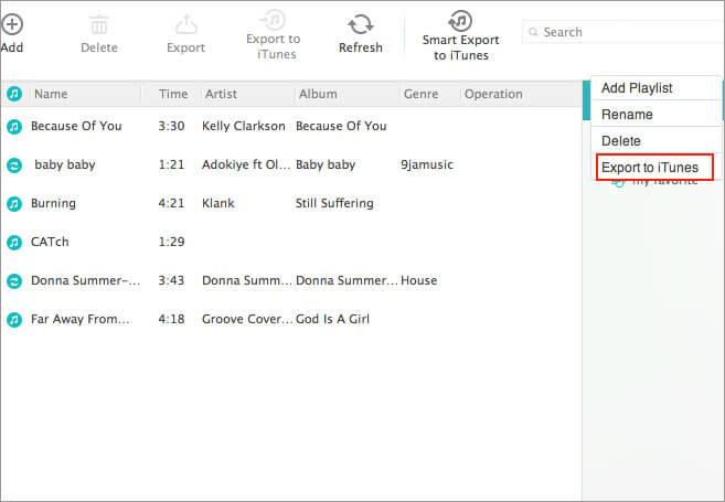 Trasferire Playlist da iPhone a iTunes