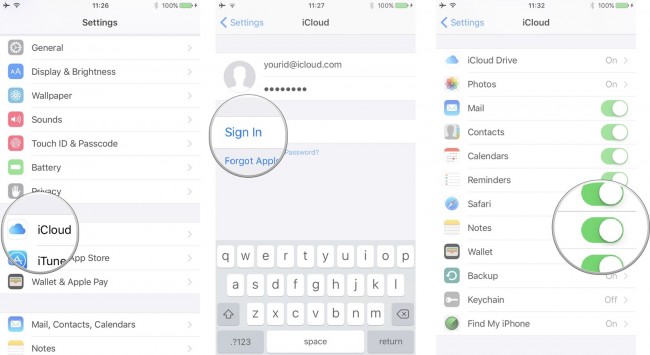 sincronizzazione icloud