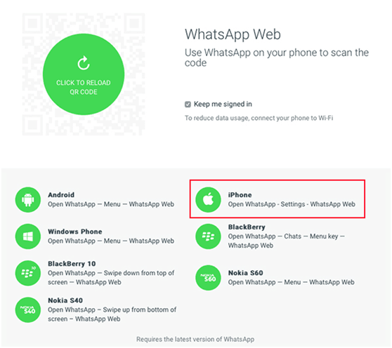 come usare whatsapp web con iphone