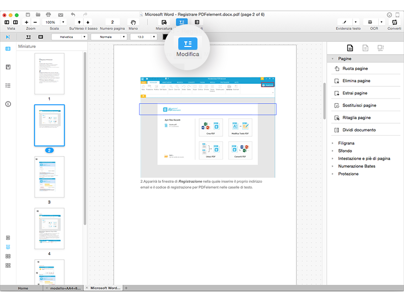 Convertire file Pages in PDF
