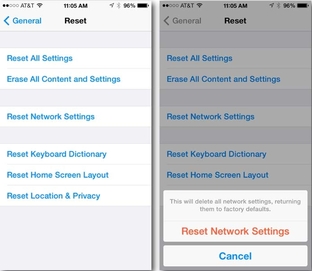 Fixed My iPhone won't backup -Reset all Network Settings