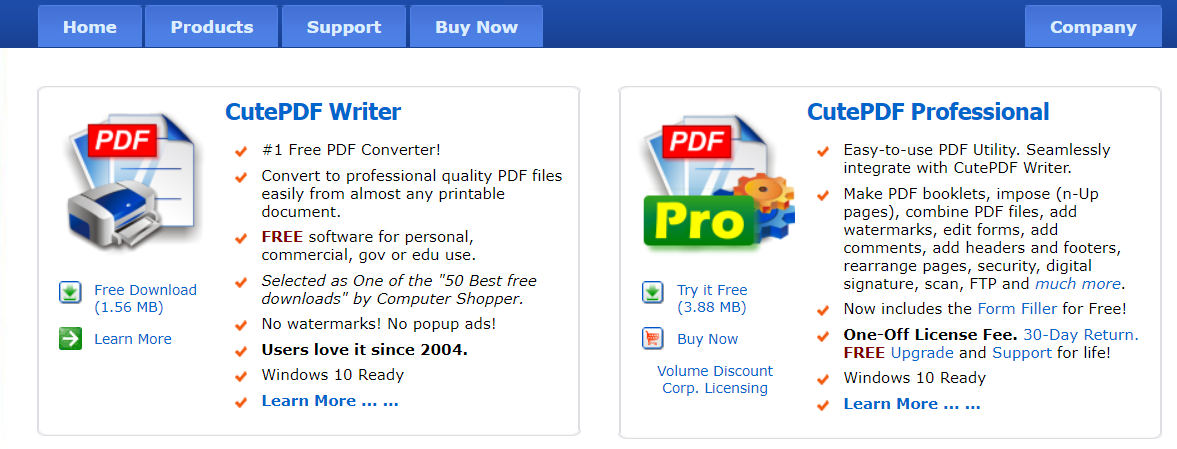 Alternativa a CutePDF per PC e Mac