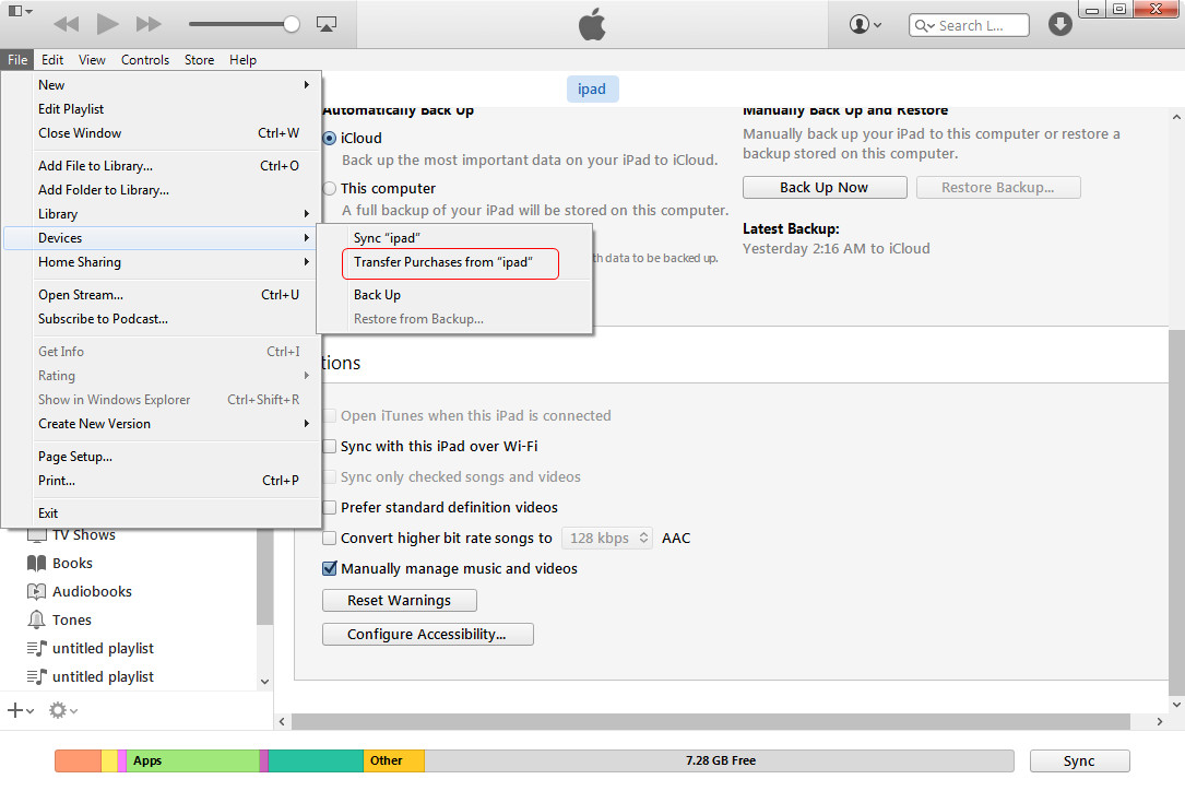 Copiare Canzoni da iPhone/iPad su iTunes