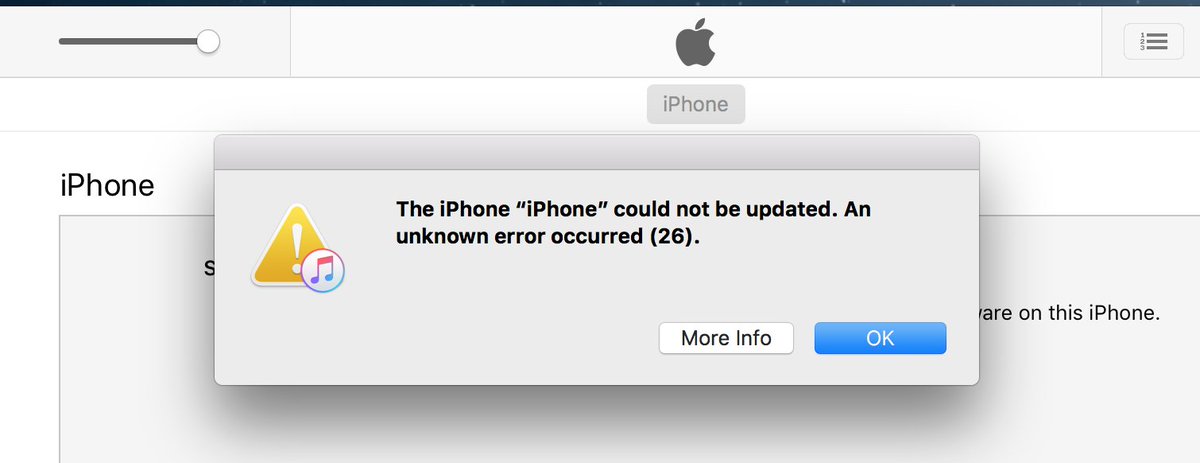 Errore 26 iTunes. Come Risolvere?