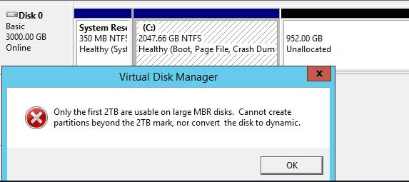 Come Creare Partizione Superiore a 2 TB