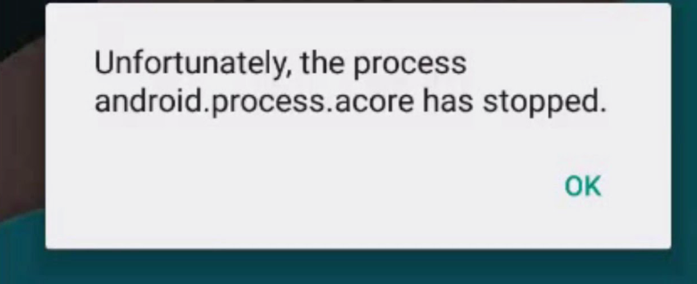 Il processo android.process.acore si è interrotto. Come risolvere?