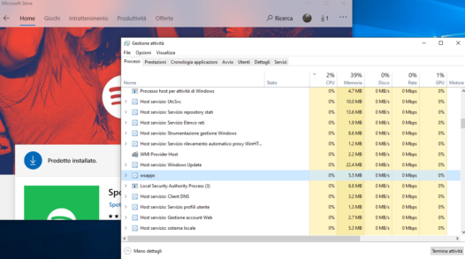 Processo WSAPPX con Alta CPU. Come Risolvere?