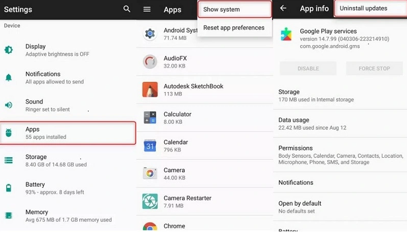 Risolvere Errore com.android.settings è stato interrotto