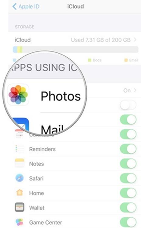 enable the iCloud Photo Library