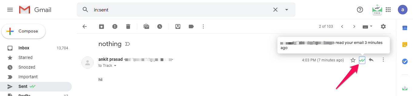See when Email is read in Gmail