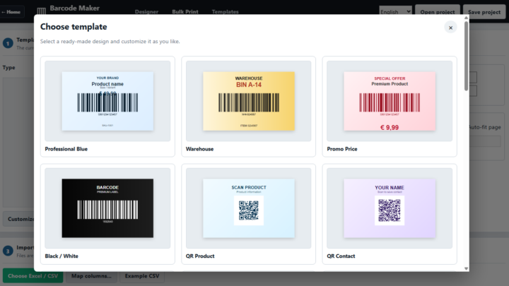 Software per generare e stampare Codici a Barre