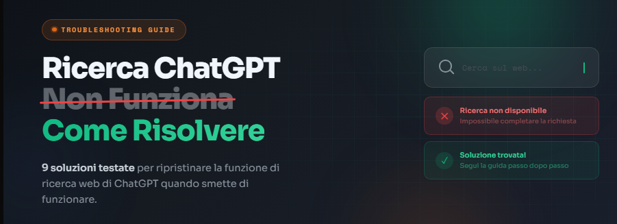 Ricerca ChatGPT non funziona. Come risolvere?
