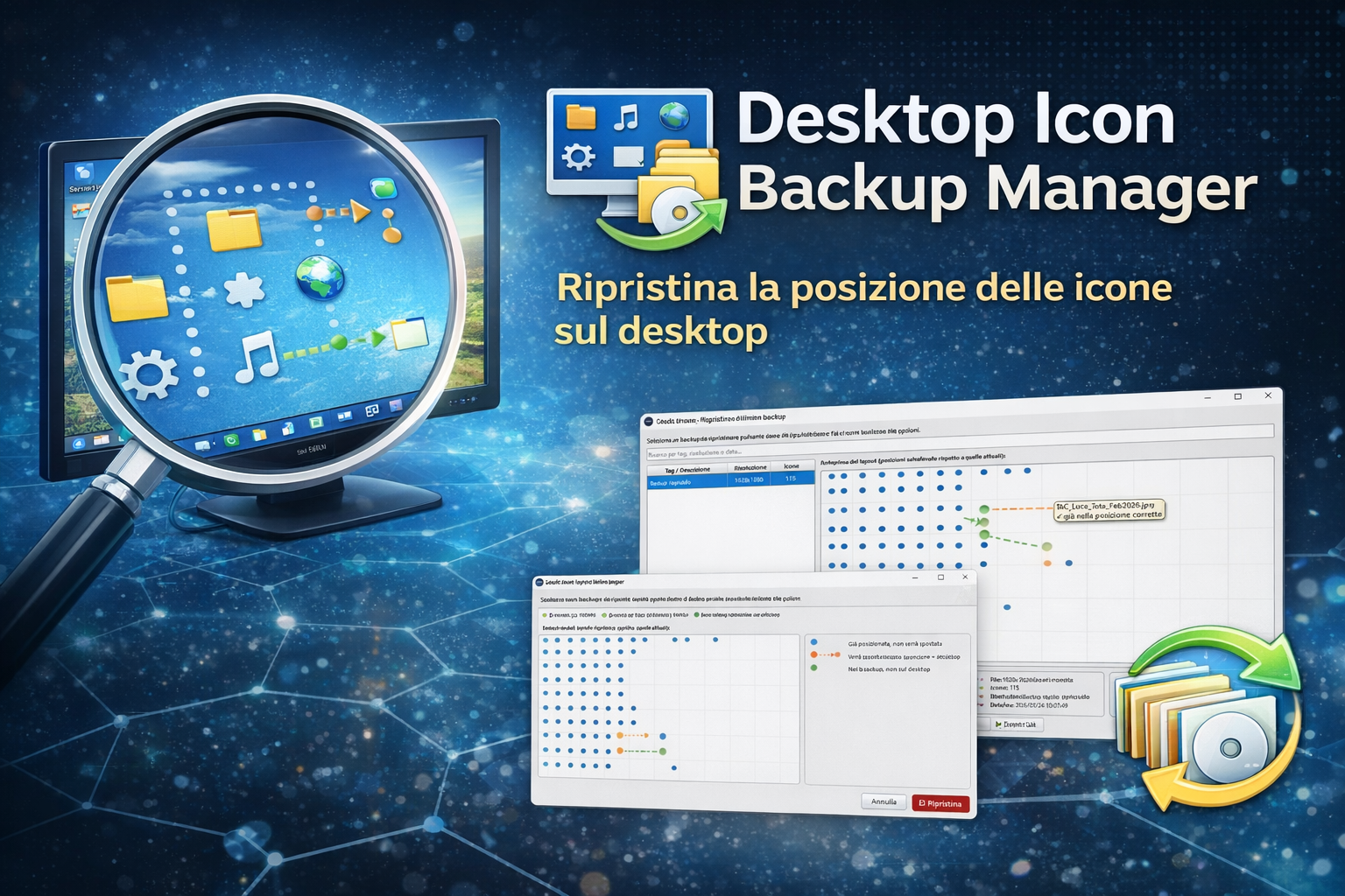 Programma per ripristinare posizione icone Desktop [Gratis]